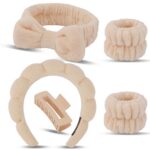 Canitor Spa Headband Wristband Set with Hair Clips Skincare Headbands for Washin... - Image 9