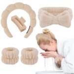 Canitor Spa Headband Wristband Set with Hair Clips Skincare Headbands for Washin... - Image 10