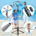 SelfieShow Selfie Stick, Extendable Selfie Stick Tripod with Wireless Remote and... - Image 3