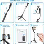 SelfieShow Selfie Stick, Extendable Selfie Stick Tripod with Wireless Remote and... - Image 7