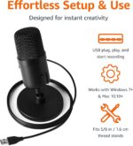 Amazon Basics Condenser Microphone for PC, Cardioid Pickup, USB Mic for Streamin... - Image 4