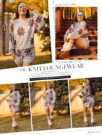 Ekouaer Knit Pajamas Set for Women Lounge Wear Sets Long Sleeve Sweatsuit Matchi... - Image 3