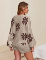 Ekouaer Knit Pajamas Set for Women Lounge Wear Sets Long Sleeve Sweatsuit Matchi... - Image 5