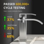 Bathroom Faucet Brushed Nickel Modern Waterfall Bathroom Sink Faucet with Single... - Image 3