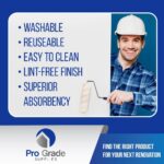Pro Grade Paint Roller Kit, Brush & Roller,10 Piece Set, Wall Painting Naps for ... - Image 3