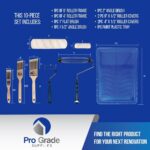 Pro Grade Paint Roller Kit, Brush & Roller,10 Piece Set, Wall Painting Naps for ... - Image 4