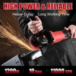 AOBEN 1200W Angle Grinder 4-1/2 inch | 10Amp, 11000 RPM, 6-Speed Corded Power El... - Image 3