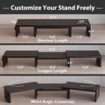 BONTEC Dual Monitor Stand Riser with Smartphone Holder, Adjustable Length & Swiv... - Image 4
