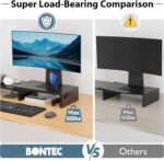 BONTEC Dual Monitor Stand Riser with Smartphone Holder, Adjustable Length & Swiv... - Image 6