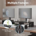 BONTEC Dual Monitor Stand Riser with Smartphone Holder, Adjustable Length & Swiv... - Image 7