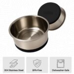 GORILLA GRIP Dog Bowls, Food Grade 304 Stainless Steel, Holds 2 Cups Each (16 fl... - Image 7
