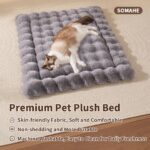 SOMAHE Cat Bed Mat, Soft Plush Faux Fur Kneading Pet Bed, Machine Washable Cat S... - Image 3