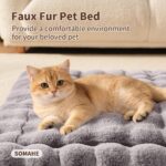 SOMAHE Cat Bed Mat, Soft Plush Faux Fur Kneading Pet Bed, Machine Washable Cat S... - Image 5