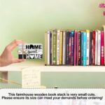 Ycyfckdr Mini Decorative Books for Home Decor, Small Rustic Wood Book Stack for ... - Image 3