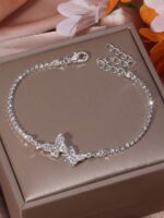1 Set Silver Jewelry for Women, Drop Necklace and Stud Earrings, Elegant Women's... - Image 5