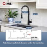 GIMILI Black Kitchen Faucet with Pull Down Sprayer Single Handle Single Hole Rv ... - Image 3
