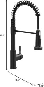 GIMILI Black Kitchen Faucet with Pull Down Sprayer Single Handle Single Hole Rv ... - Image 10