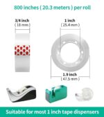 24 Rolls Transparent Tape Refills, Clear Tape Dispenser Refill Rolls, Glossy Gif... - Image 3
