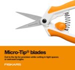Fiskars Micro-Tip Spring Assisted Scissors, Precision Cutting Stainless Steel Bl... - Image 8