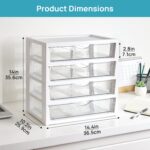 Vtopmart Clear Plastic Desk Organizer, 4-Tier Assemble Desktop File Organizer wi... - Image 3