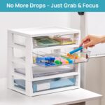 Vtopmart Clear Plastic Desk Organizer, 4-Tier Assemble Desktop File Organizer wi... - Image 6