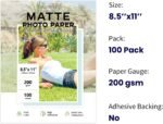 100 Sheets Matte Photo Paper 8.5x11, Goefun 200GSM/54LB Inkjet Printer Paper for... - Image 3