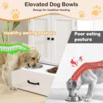 Dog Feeding Station with 2 Elevated Dog Bowls, Food Storage with Adjustable Shel... - Image 3