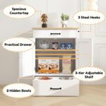 Dog Feeding Station with 2 Elevated Dog Bowls, Food Storage with Adjustable Shel... - Image 4