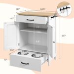 Dog Feeding Station with 2 Elevated Dog Bowls, Food Storage with Adjustable Shel... - Image 7