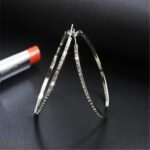 925 Sterling Silver Earrings for Women 2025 Trendy Full Diamond Dangle Round Hoo... - Image 3