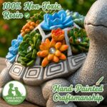 Nacome Solar Garden Outdoor Statues Turtle with Succulent and 7 LED Lights - Law... - Image 10