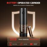 Electric Salt and Pepper Grinder Set Automatic Battery Pepper Mill Shakers Adjus... - Image 4