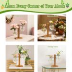 XXXFLOWER Plant Terrarium Wooden Stand, Hydroponic Planter Bulb Glass Metal Swiv... - Image 7