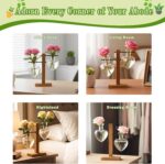 XXXFLOWER Plant Terrarium Wooden Stand, Hydroponic Planter Bulb Glass Metal Swiv... - Image 8