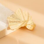 Chunky Gold Geometric Flower Knuckle Ring for Women Vintage Ginkgo Leaf Fan Shap... - Image 7