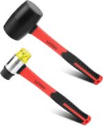 2-Piece Hammer Set - 16 oz Rubber Mallet Hammer and 35 mm Double-Faced Soft Hamm... - Image 2