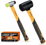 2-Piece Rubber Mallet Hammer Set, 8oz Rubber Hammer Mallet & 25mm Double-Faced S... - Image 2