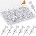 200 Pcs Push Pins Tacks, Thumb Tacks for Wall, Clear Plastic Head, Steel Point, ... - Image 2
