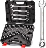 24-Piece Ratchet Wrenches Chrome Vanadium Steel Ratcheting Wrench Set with Metri... - Image 2