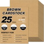 25 Sheets Brown Cardstock 8.5 x 11, 92lb/250gsm Kraft Card Stock Paper, Heavy Ca... - Image 2