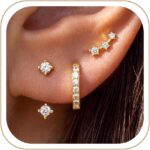 3 Pairs Dainty Small Earrings for Women Trendy, Birthstone Stud Huggie Hoop Jack... - Image 2