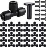 30 Pcs Quick Connect 1/4" Drip Irrigation Tee Fittings, Push-to-Connect Drip Irr... - Image 2