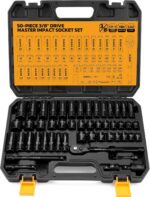 3/8'' Drive Impact Socket Set - 50-Piece Shallow & Deep Socket Set Metric and St... - Image 2