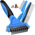 3PCS Pet Grooming Rake & Metal Comb & Flea Comb for Cats and Dogs, Double-Sided ... - Image 2