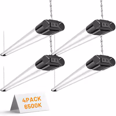 4-Pack 4ft 250-Watt Equivalent T8 LED Black Shop Light only .99