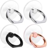 4 Pack Jsoerpay Cell Phone Ring Holder, Transparent Ring Holder 360°Rotation Fin... - Image 2