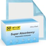 50 Count 36" x 36" Super Absorbency Disposable Underpads - Leakproof Quick Dryin... - Image 2