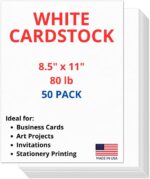 50 Sheets of Heavyweight White Cardstock Ideal for Business Cards, Art Projects,... - Image 2