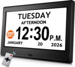 7'' Digital Clock, Dementia Clock With Date And Time, 10 Reminders, 6 Alarms, Au... - Image 2