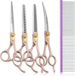7.5‘’ Professional Dog Grooming Scissors Set 440C Stainless Steel Straight Thinn... - Image 2